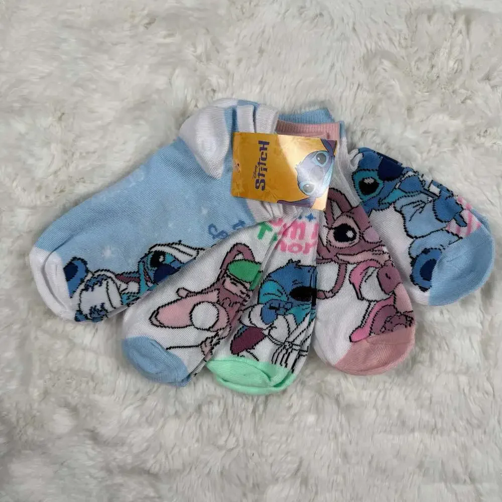 Disney Lilo & Stitch & Angel No-Show Socks 5-Pack